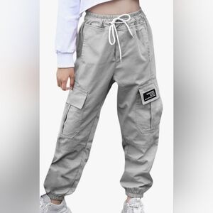 NWT Gray Cargo Pants Drawstring